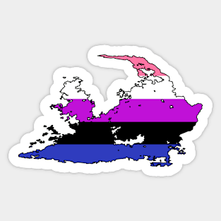 Pride Koria Map - Genderfluid Sticker